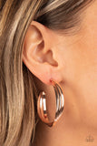 Curvy Charmer - Rose Gold Earrings Paparazzi