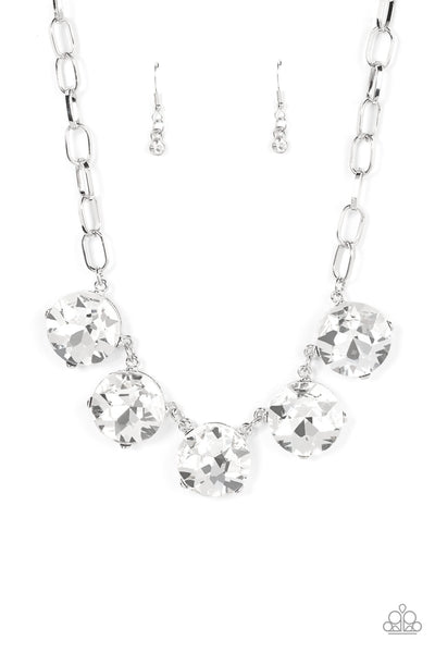 Limelight Luxury - White Necklace Paparazzi - Empower Me Pink Exclusive