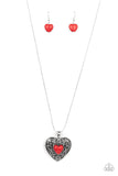 Wholeheartedly Whimsical - Red Heart Necklace Paparazzi