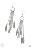 Thrifty Tassel - Silver Earrings Paparazzi
