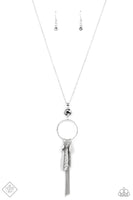 Tastefully Tasseled - Silver Necklace Paparazzi