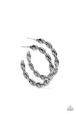 Impressive Innovation - Black Hoop Earring Paparazzi (#856)