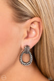 Roping Rodeo - Silver Clip Earrings Paparazzi