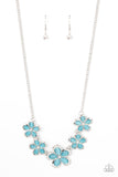 Garden Daydream - Blue Floral Necklace Paparazzi