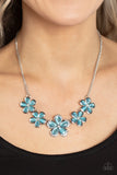 Garden Daydream - Blue Floral Necklace Paparazzi