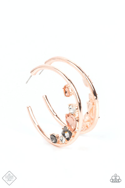 Attractive Allure - Rose Gold Earrings Paparazzi