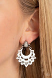 Earthy Zeal - White Earrings Paparazzi