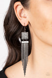 Dramatically Deco - Black Earrings Paparazzi