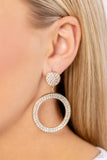 GLOW You Away - Gold Earrings Paparazzi