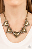 Kindred Hearts - Brass Necklace Paparazzi