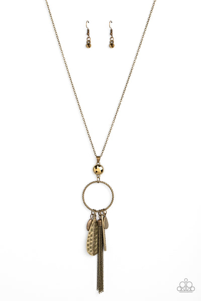 Tastefully Tasseled - Brass Necklace Paparazzi