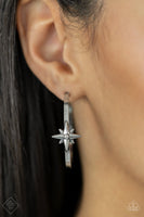 Lone Star Shimmer - White Hoop Earrings Paparazzi