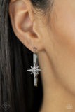 Lone Star Shimmer - White Hoop Earrings Paparazzi