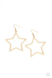 Supernova Sparkle - Gold Star Earrings Paparazzi