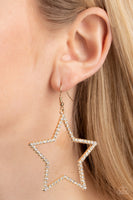 Supernova Sparkle - Gold Star Earrings Paparazzi