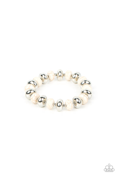 Stone Age Aesthetic - White Bracelet Paparazzi