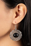 Vintage Vortex - Black Earrings Paparazzi