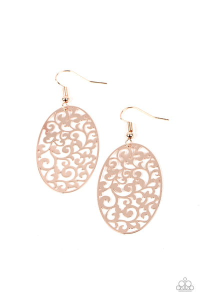 Secret Orchards - Gold Earrings Paparazzi