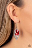 Glorious Glimmer - Red Rhinestone Earrings Paparazzi