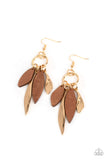 Primal Palette - Gold & Wooden Earrings Paparazzi