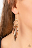 Primal Palette - Gold & Wooden Earrings Paparazzi