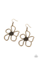 Wildflower Walkway - Brass Earrings Paparazzi