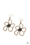 Wildflower Walkway - Brass Earrings Paparazzi