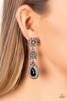 Floral Fantasy - Black Earrings Paparazzi