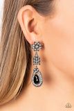 Floral Fantasy - Black Earrings Paparazzi