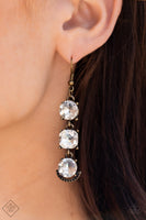 Determined to Dazzle - Brass Earrings Paparazzi