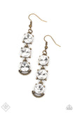 Determined to Dazzle - Brass Earrings Paparazzi