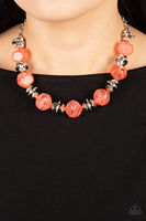 Island Ice - Orange Necklace Paparazzi