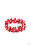 Colorfully Coiled - Red Bracelet Paparazzi