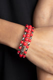 Colorfully Coiled - Red Bracelet Paparazzi