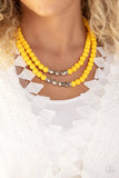 Summer Splash - Yellow Necklace Paparazzi