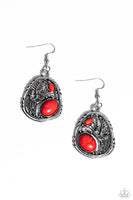 Hibiscus Harvest - Red Earrings Paparazzi