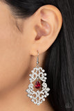 Sociable Sparkle - Red Earrings Paparazzi