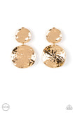 Rush Hour - Gold Clip-On Earring Paparazzi