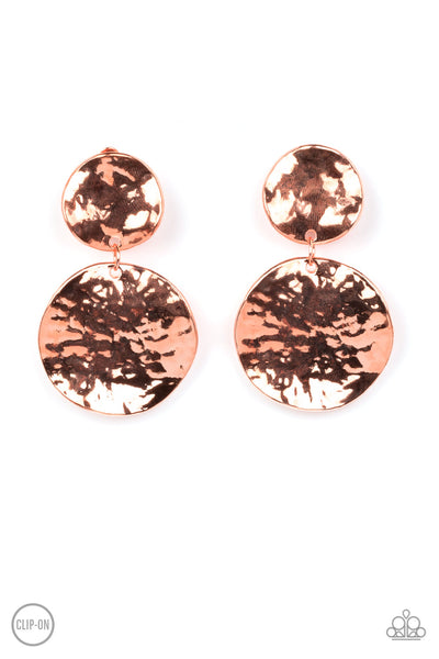 Rush Hour - Copper Earrings Paparazzi