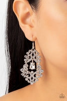 Sociable Sparkle - White Earrings Paparazzi