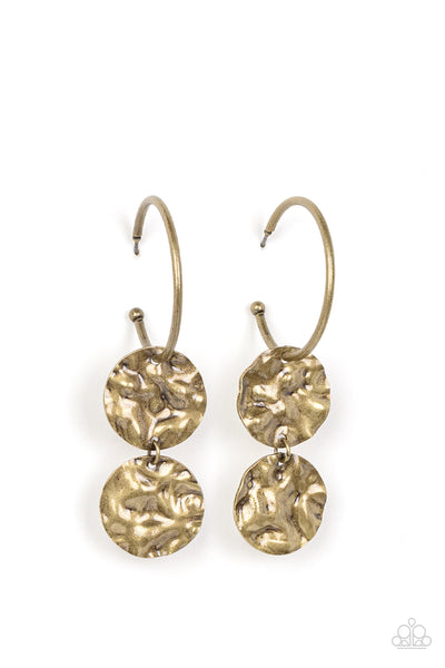 Sending Shock Waves - Brass Earrings Paparazzi