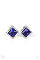 Sparkle Squared - Blue Clip-On Earring Paparazzi (#861)