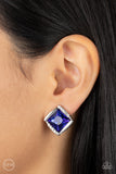 Sparkle Squared - Blue Clip-On Earring Paparazzi (#861)