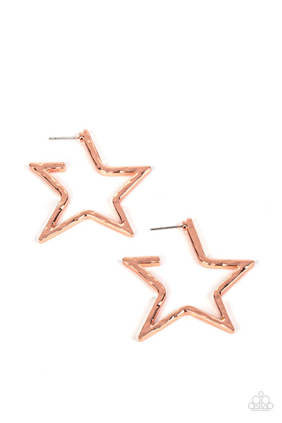 All-Star Attitude - Copper Earrings Paparazzi