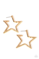 All-Star Attitude - Gold Earrings Paparazzi