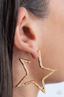 All-Star Attitude - Gold Earrings Paparazzi