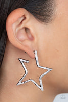 All-Star Attitude - Silver Star Earrings Paparazzi