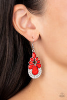 Beachfront Formal - Red Earrings Paparazzi