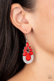 Beachfront Formal - Red Earrings Paparazzi