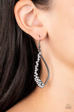 Sparkly Side Effects - Black Earrings Paparazzi